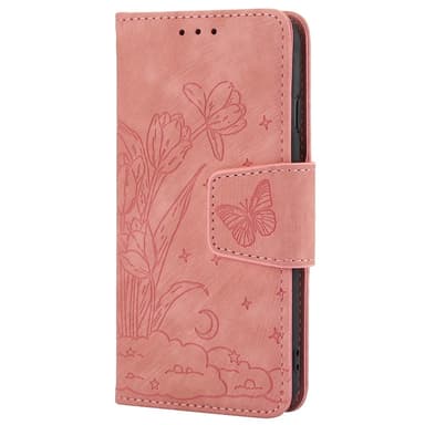 For iPhone 16e Etui Sommerfugl Blomst Ripebestandig Telefondeksel
