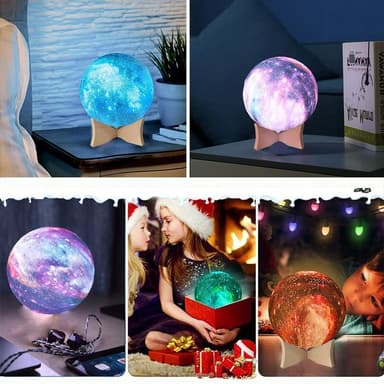 16 farger LED Moonlight Moon Lamp Hjemmeinnredning med fjernkontroll