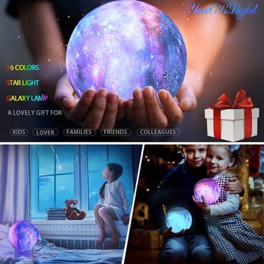16 farger LED Moonlight Moon Lamp Hjemmeinnredning med fjernkontroll