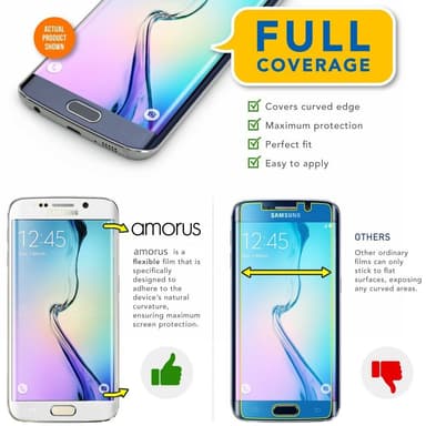 AMORUS Samsung Galaxy S6 Edge Herdet Glass - Svart