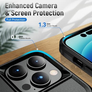 iPhone 14 Pro Hybrid Deksel Med Fingerring & Metallplate - Svart