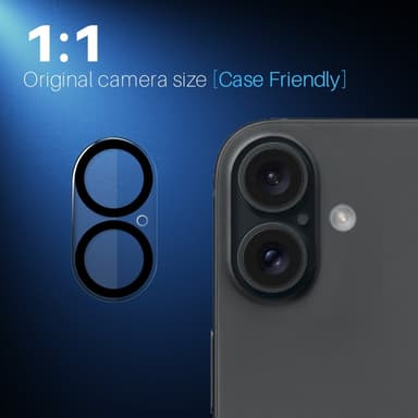 NORTHJO 2-Pack kameralinsedeksel til iPhone 16/16 Plus, herdet glass