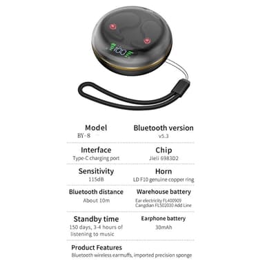 Sovehodetelefoner Bluetooth-hodetelefoner i øret for å sove med - rosa