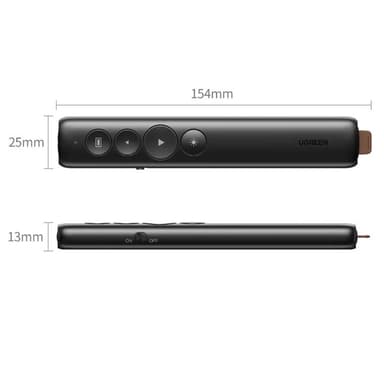 Wireless Presenter Oppladbar multifunksjonsfjernkontroll laserpeker