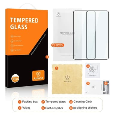 Amorus Herdet Glass Til Xiaomi Redmi 14C Full Cover 2-pack