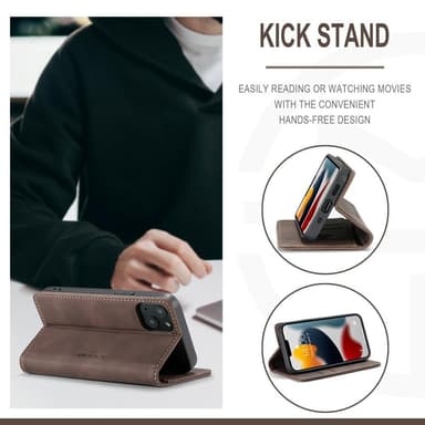 CASEME Lommebok-deksel iPhone 13 - Kaffe