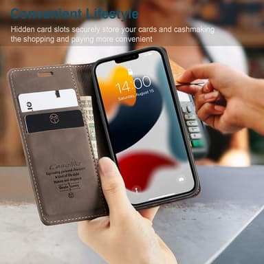 CASEME Lommebok-deksel iPhone 13 - Kaffe