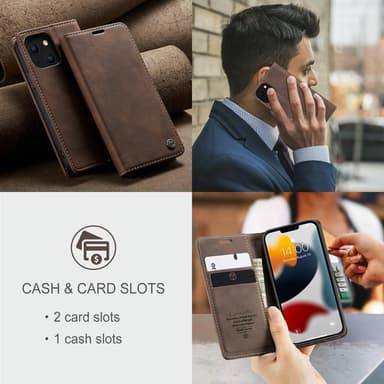 CASEME Lommebok-deksel iPhone 13 - Kaffe