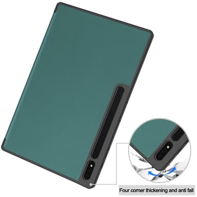 Til Samsung Galaxy Tab S10 Ultra Stativveske Støtsikker med Pennholder - Grønn