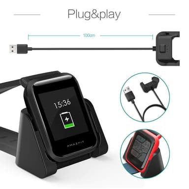 Amazfit Bip Lite A1915/Bip A1608 USB-ladekabel/Dock 1m