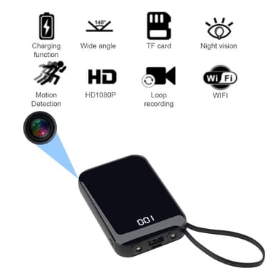 1080P HD WiFi-kamera 5000mAh bærbar powerbank sikkerhetskamera