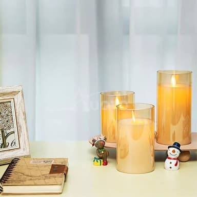 3stk Moving Flame Candle Light Decor LED-lys med fjernkontroll