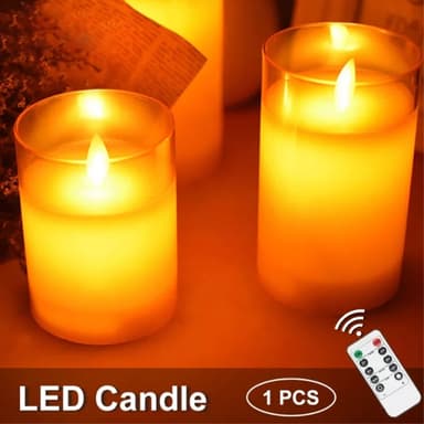 3stk Moving Flame Candle Light Decor LED-lys med fjernkontroll