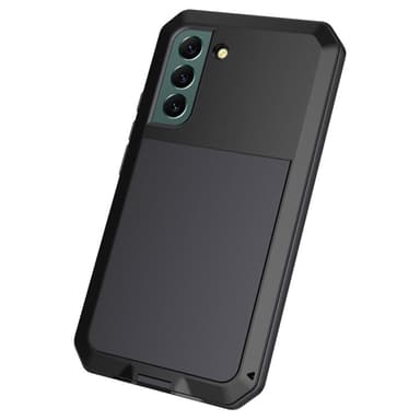 Samsung Galaxy S22 Silikonmetall Hybrid Deksel Herdet Glass Anti-støv