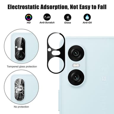 Til Sony Xperia 10 VI Kameralinsefilm Objektivdeksel i Herdet Glass
