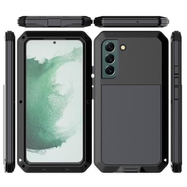 Samsung Galaxy S22 Silikonmetall Hybrid Deksel Herdet Glass Anti-støv