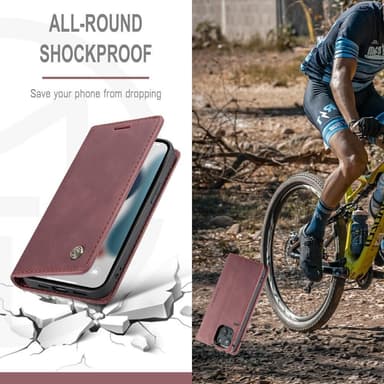 CASEME Lommebok-deksel iPhone 13 - Vinrød