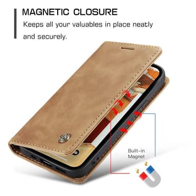CASEME Lommebok-deksel iPhone 15 - Brun