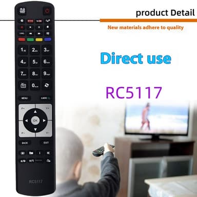 Erstatning av fjernkontroll for RC5117 For Hitachi TV