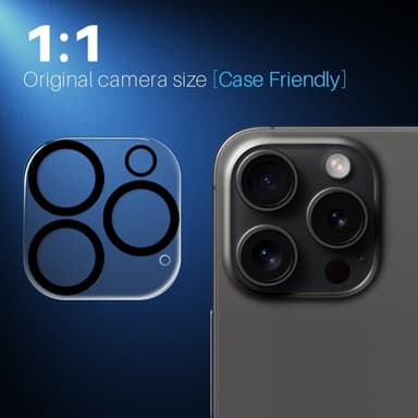 NORTHJO 2-Pack kameralinsedeksel til iPhone 16 Pro/16 Pro Max, herdet glass