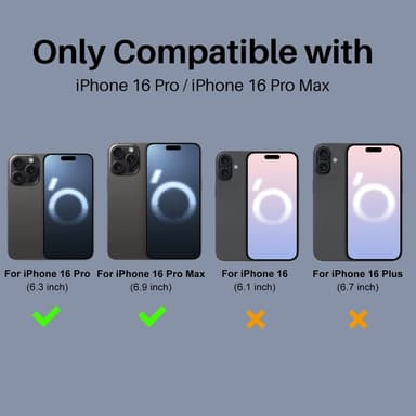 NORTHJO 2-Pack kameralinsedeksel til iPhone 16 Pro/16 Pro Max, herdet glass