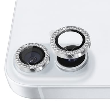 NORTHJO Kameralinsedeksel med Rhinestone til iPhone 16/16 Plus, herdet glass