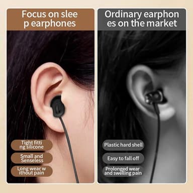 USB-C Headset In-Ear Hodetelefoner Søvnlydisolering - Svart