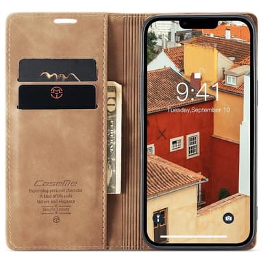 CASEME Lommebok-deksel iPhone 15 - Brun