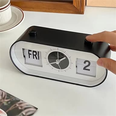 Manuell sidevridning av klokken Desk Vekkerklokke Kalenderklokke