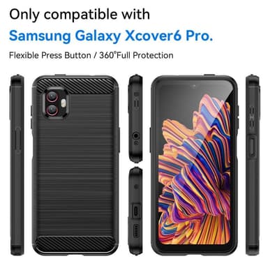 Samsung Galaxy Xcover 6 Pro Karbonfiber Deksel - Svart