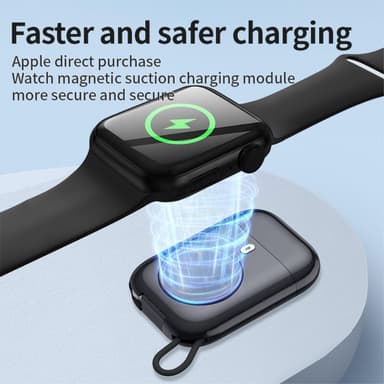 Qi trådløs strømbank til Apple Watch-serien 7/6/5/4/3/2/1 2580mAh