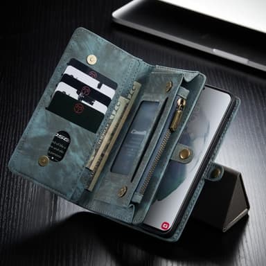 CASEME Samsung Galaxy S21 Ultra Retro Lær Lommebok-deksel - Blå