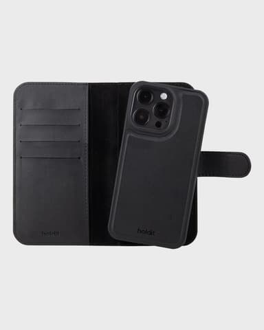 Holdit Deksel Lommebok-deksel Magnet Plus Svart til iPhone 16 Pro Max