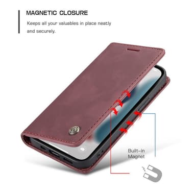 CASEME Lommebok-deksel iPhone 13 Pro - Rød
