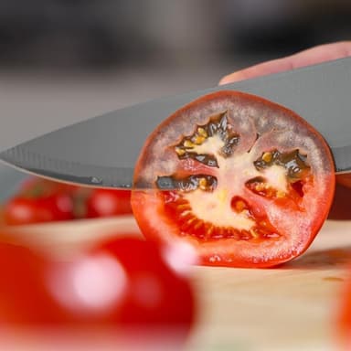 Masterchef Knivsett med 5 kniver i en knivblokk - Grå - Kjent fra MasterChef Norge