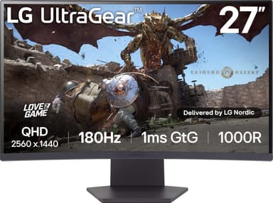 LG UltraGear 27GS60QC 27" buet gamingskjerm