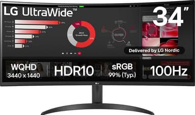 LG UltraWide 34WR50QK 34" buet skjerm