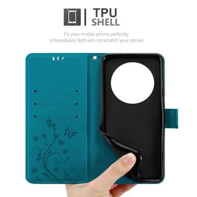 Xiaomi RedMi 14C lommebokdeksel Blomster (Blå)
