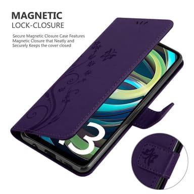Xiaomi RedMi A3 / A3X lommebokdeksel Blomster (Lilla)