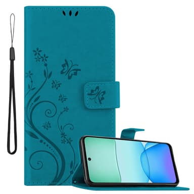 Xiaomi RedMi 13 4G lommebokdeksel Blomster (Blå)