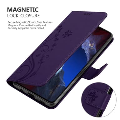 Xiaomi Poco F5 Pro lommebokdeksel Blomster (Lilla)