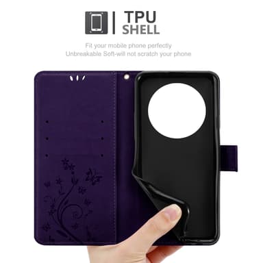 Xiaomi RedMi 14C lommebokdeksel Blomster (Lilla)