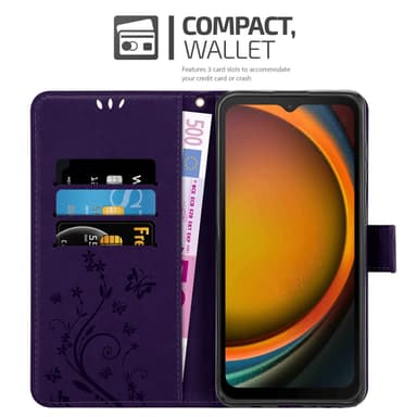 Samsung XCover 7 lommebokdeksel Blomster (Lilla)