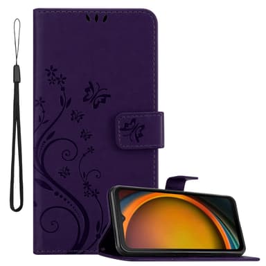 Samsung XCover 7 lommebokdeksel Blomster (Lilla)