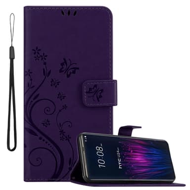 HTC U24 PRO lommebokdeksel Blomster (Lilla)
