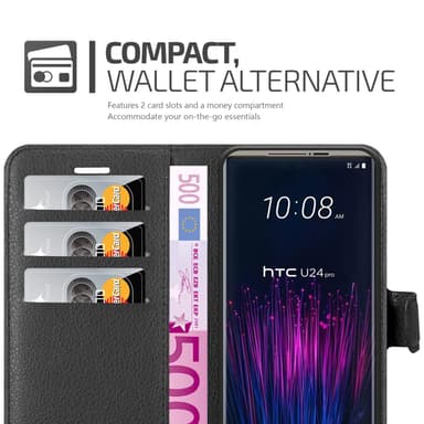 HTC U24 PRO Deksel Etui Case (Svart)