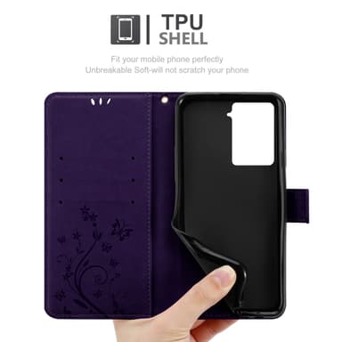 HTC U23 PRO lommebokdeksel Blomster (Lilla)