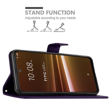 HTC U23 PRO lommebokdeksel Blomster (Lilla)