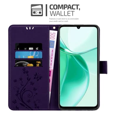 ZTE Blade A35 / A55 lommebokdeksel Blomster (Lilla)