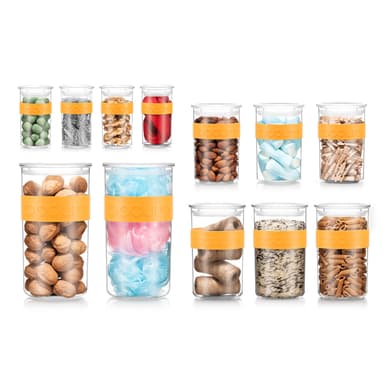 Bodum Lagring krukker satt 4 x 0,25 / 3 x 0,6 / 3 x 1L / 2 x 2L PRESSO